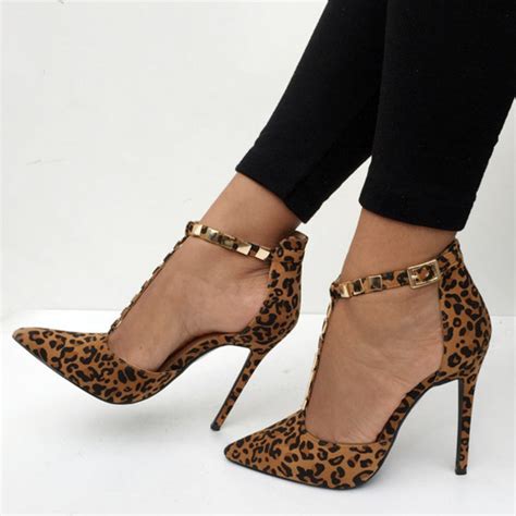 Shoes Heels Leopard Heels High Heels Pointy Heels Pointed Heels