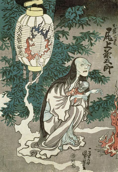 The computer will try to recognize it. The Lantern Of The Ghost Of Sifigured O-iwa Drawing by Japanese School