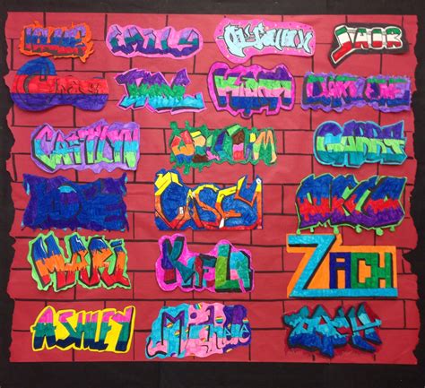 Mrs Mclains Art Room Graffiti Name Tags Middle School