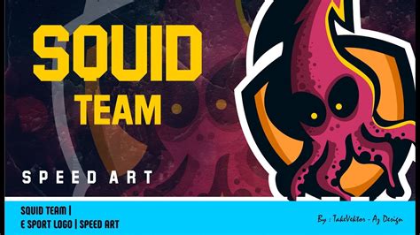 Squid Team E Sport Logo Speed Art By Takevektor Youtube