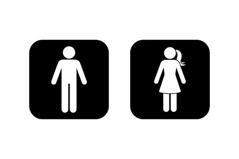 Premium Vector Public Toilet Man Woman Icon Set Vector Illustration