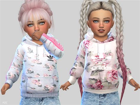 The Sims Resource Toddler Floral Sporty Hoodie 028
