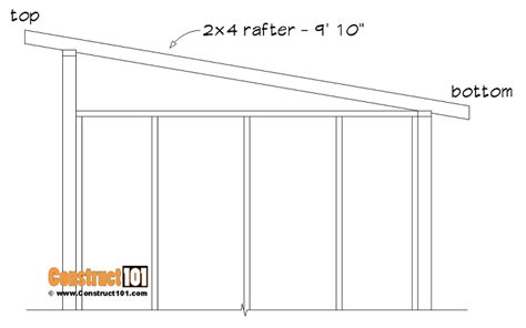 8x10 Lean To Shed Plans Diy Projects Construct101 Lean To Shed