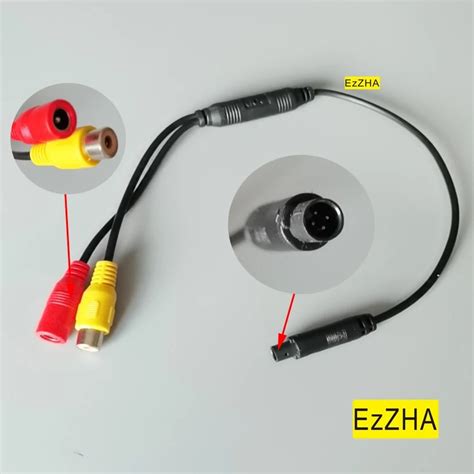 Car Reverse Backup Rear View Camera Pin Male Connector To Rca Wire Power Harness Adapter Wire