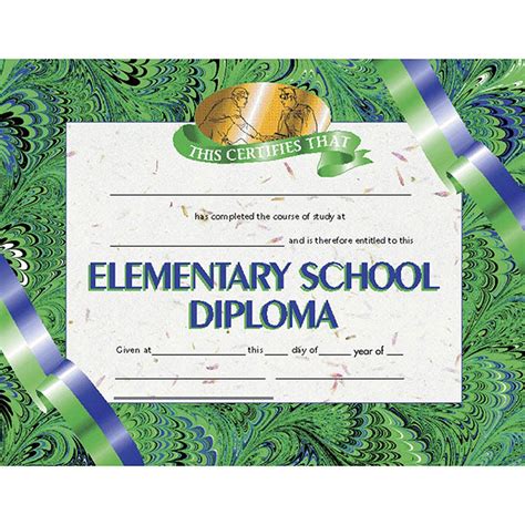 Elementary School Diploma 85 X 11 Pack Of 30 H Va522 Flipside