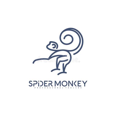 Spider Monkey Logo Line Vector Illustration Stock Vector Illustration