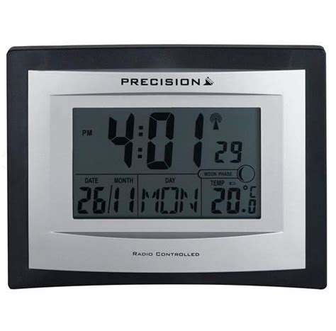 Precision Radio Controlled Silver Alarm Clock Ap046 Gadgetize