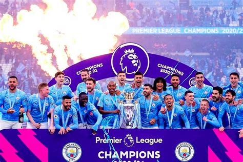 Manchester City Fc Premier League Champions Winners 2021 Etsy