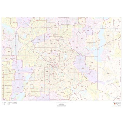Dallas Texas Zip Codes The Map Shop