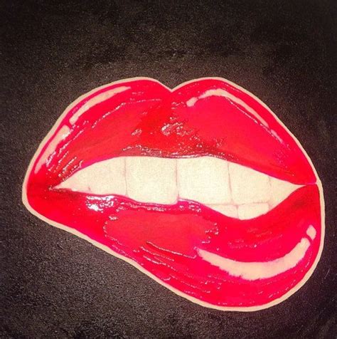 Seductive Red Lips Handmade Oil Painting On Canvas Wall Art