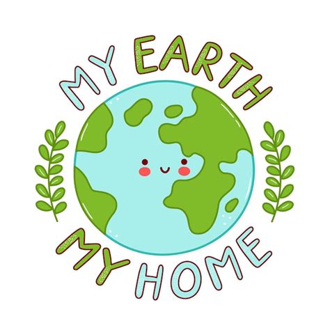 Premium Vector Cute Happy Funny Earth Planet Character Cartoon