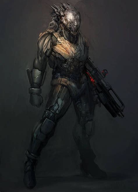 Brute Armor Alien Soldier Alien Concept Art Robot Concept Art