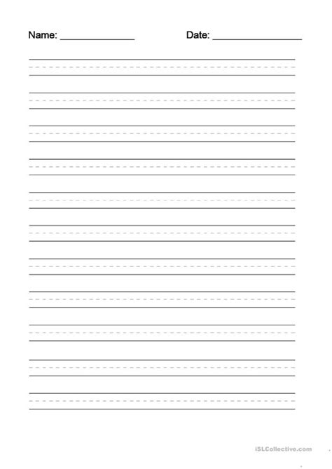 Use the blank copy with score on it as an assessment. Writing dotted line template worksheet - Free ESL ...
