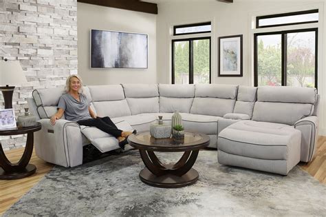 Winston 6 Piece Power Reclining Sectional Sofa With Raf Chaise