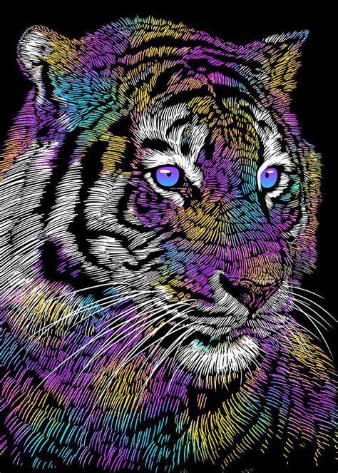 Animals Rainbow Tiger Digital Art By Rowlette Nixon Fine Art America