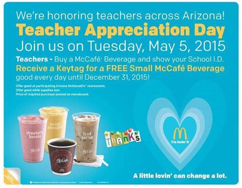 mcdonald s offers special perk to teachers on teacher appreciation day