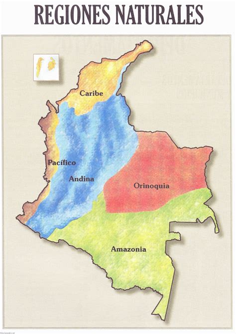 Mapa De Las Regiones Naturales De Colombia World Map Diana Geography