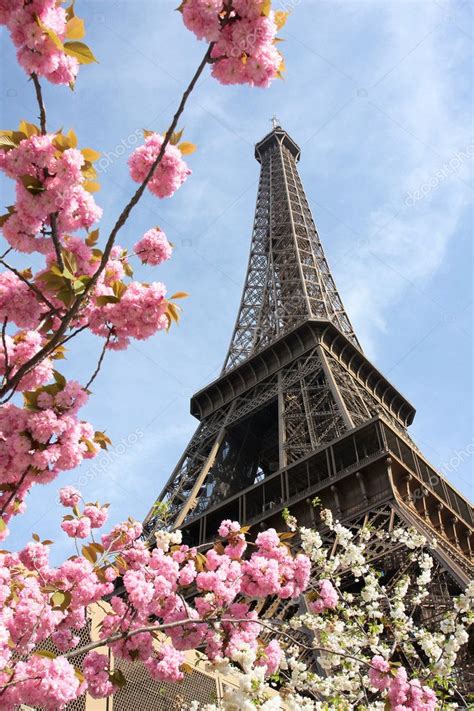 Eiffel Tower During Spring Time In Paris France — Stock Photo © Samot