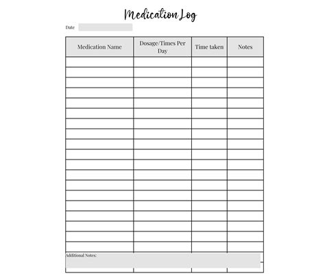 Printable Medication Log Ready To Print Medication Log Chart Post