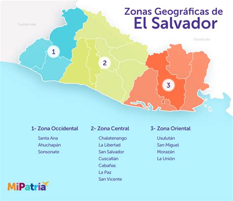 Departamentos De El Salvador Mapa De El Salvador Con Nombres Para