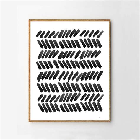 Black White Wall Art Abstract Watercolor Paintings Dots Dashes Etsy