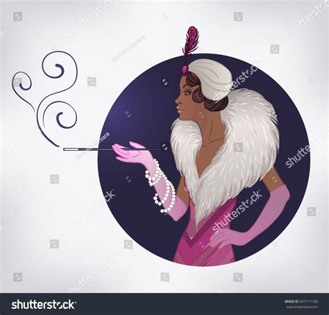 retro fashion glamour girl twenties african stock vector royalty free 587717108 shutterstock