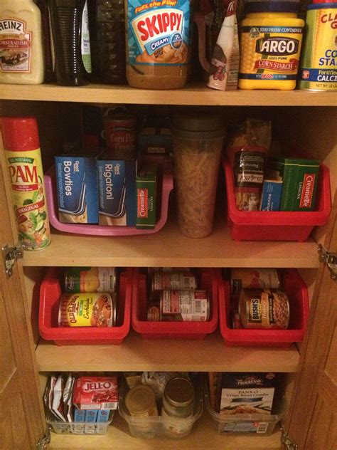 Dollar store bins = organized pantry! | Dollar store bins, Bin