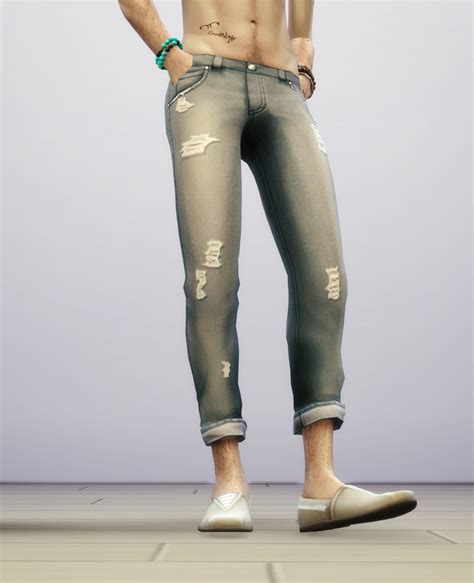 Collection Of Male Jeans Sims 4 Cc Distressed Denim Jeans For Male