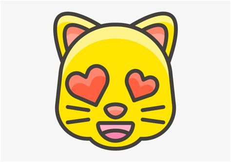 Smiling Cat Face With Heart Eyes Emoji Easy To Draw A Cat Transparent