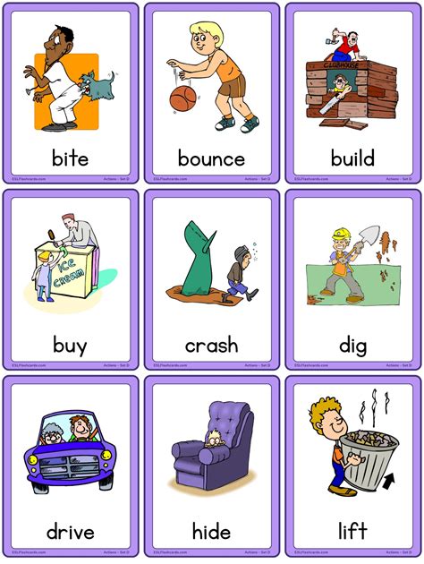 Action Verbs Picture Cards