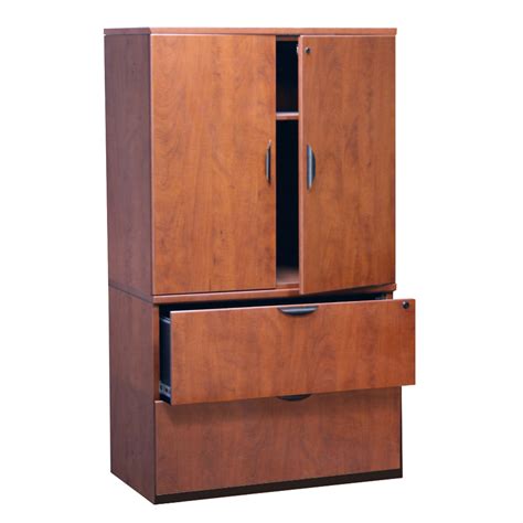 2 drawer black lateral file cabinet, steel lateral filing cabinet with lock for legal and letter size, lockable metal office file cabinets with 4 adjustable hanging bars and 2 keys. 2 Drawer Lateral File with Stack-on Cabinet - Office ...