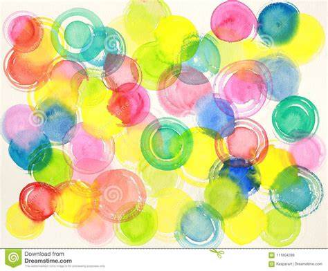 Abstract Watercolor Circles Painting Stock Photo Image Of Pattern