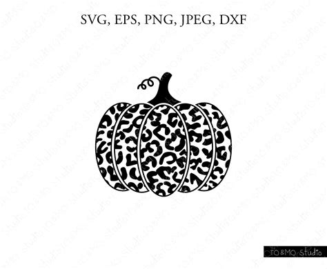 Halloween Leopard Print Pumpkin Svg Thanksgiving Pumpkin Svg Etsy