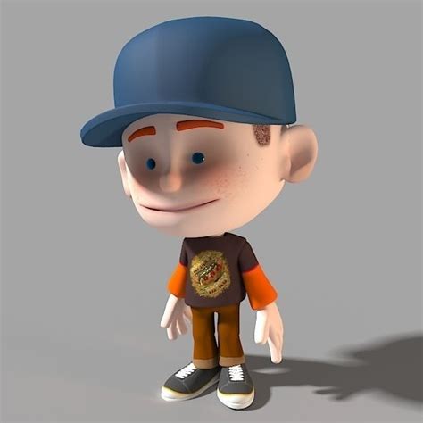 Cartoon Character Casual Boy 3d Model Animated Rigged