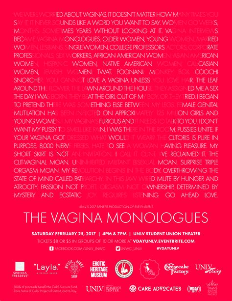 V Day UNLV The Vagina Monologues Calendar University Of Nevada