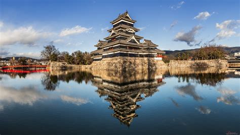 Castle On The Water Matsumoto Japan Wallpapers And Images