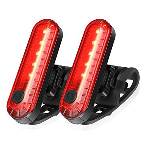 Ascher Usb Rechargeable Led Bike Tail Light 2 Pack Bright Bicycle Rear