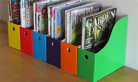 Evelots Lot Of 6 Assorted Color Magazinefile Holders Holders With