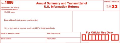 Irs Form 1096 Instructions Information Return Transmittal