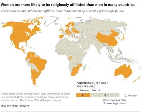 Women Are More Religious Than Men In 3 Maps The Washington Post