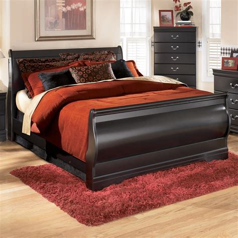 signature design by ashley huey vineyard full louis philippe sleigh bed furniture and