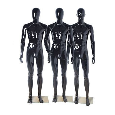 Shop For Glossy Black Pp Plastic Male Mannequin Full Body Standing Style At Wholesale Price On