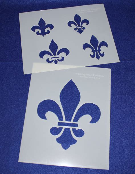 2 Mylar 14 Mil Fleur De Lis Stencils Paintingcraftsstenciltemplate