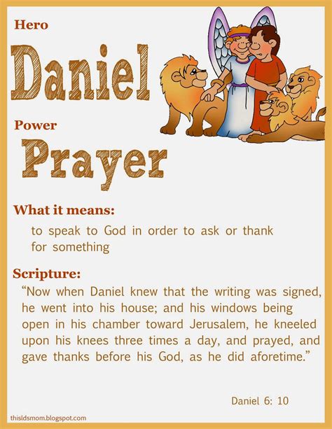 This Lds Mom Scripture Heroes Daniel In The Lions Den Primary