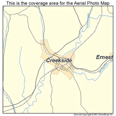 Aerial Photography Map Of Creekside Pa Pennsylvania