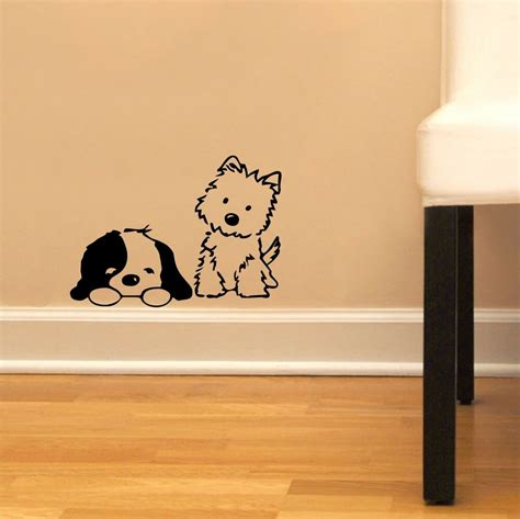 Cute Puppies - Dogs Children Decor Vinyl Sticker Wall ...