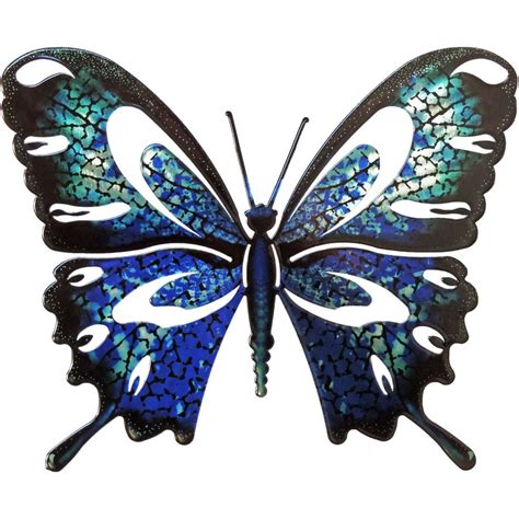 3d Large Butterfly Blueblack Metal Wall Art By Next Innovations