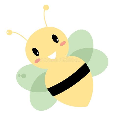 Cute Smiling Bee On White Stock Illustration Illustration Of Graphic