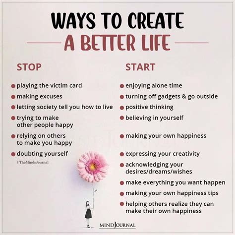 Ways To Create A Better Life Life Quotes