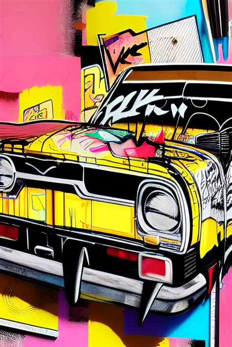 Artystyczne Ilustracja Graffiti Collage Car Posterspl